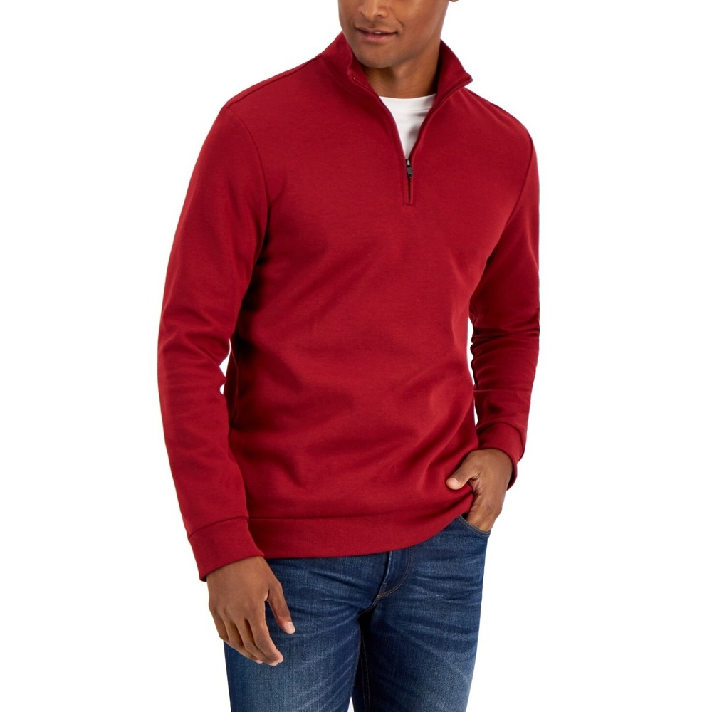 Alfani Men's Quarter Zip Sweater Merlot Size XXL NEW